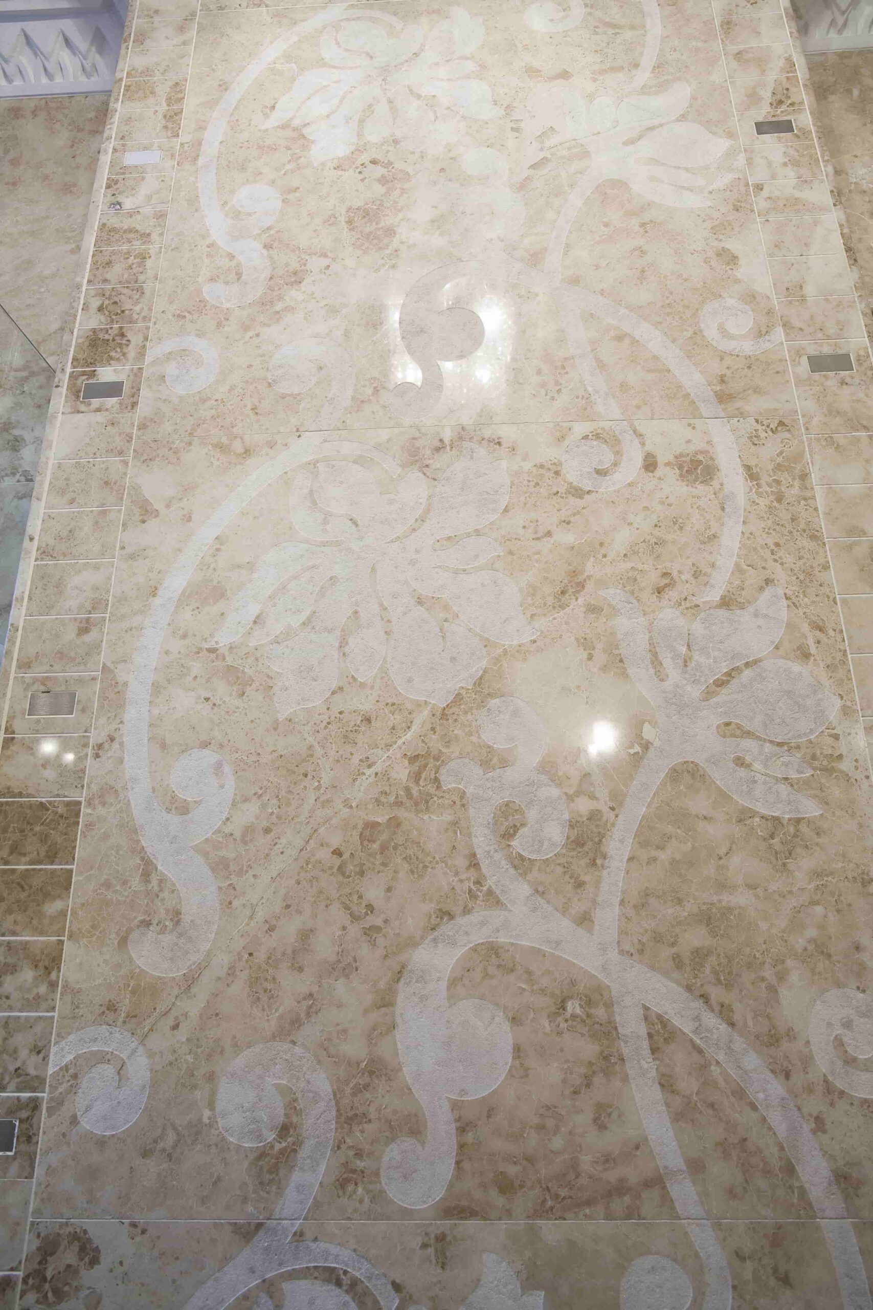 Marble slabs for countertops, vanities and statement surfaces with considered fabrication details.